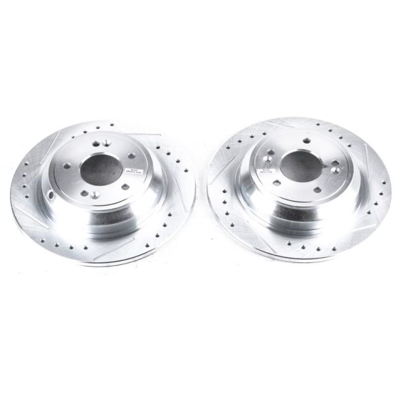 PSB Evolution Drill/Slot Rotor - Power Stop 17-18 Genesis G80 Rear Evolution Drilled & Slotted Rotors - Pair