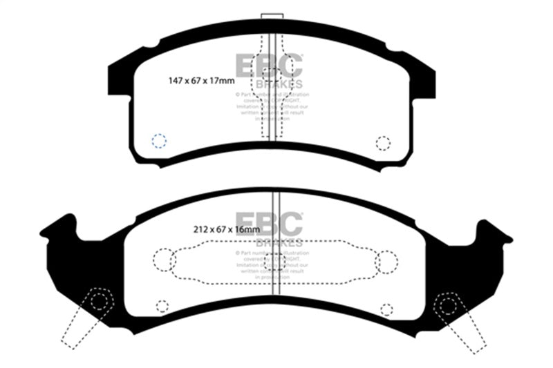 EBC Redstuff Brake Pad Sets - EBC 92-93 Buick Le Sabre (FWD) 3.8 Redstuff Front Brake Pads