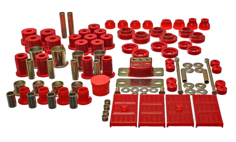 ES Hyper-Flex Sets - Red - Energy Suspension 67-69 Chevrolet Camaro (w/mono leaf springs) Red Hyper-flex Master Bushing Set