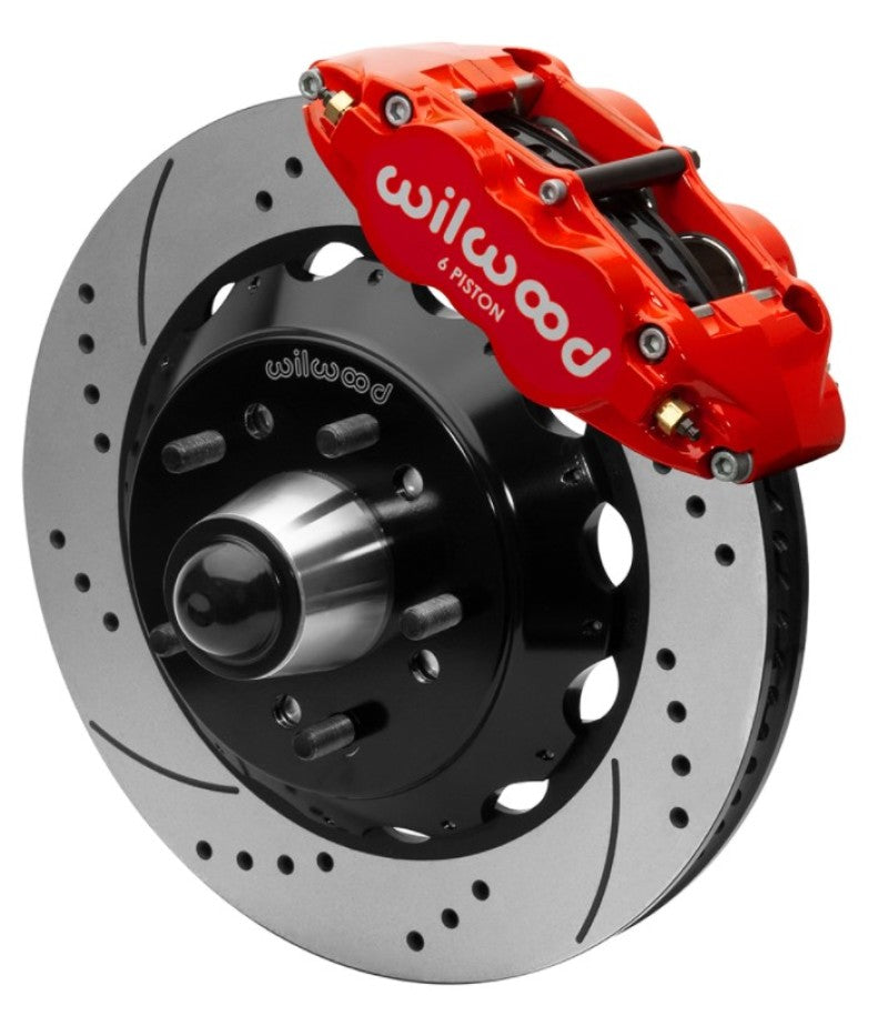 WIL Superlite Brake Kit - Wilwood Forged Narrow Superlite 6R Front Big Brake Kit 14in Rotors 63-87 C10 - Red