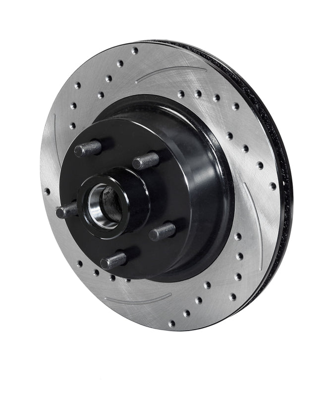 WIL Rotors - Wilwood 70-73 Ford Mustang 5x4.5 SRP Drilled Performance Front Rotor & Hat L/H - Black