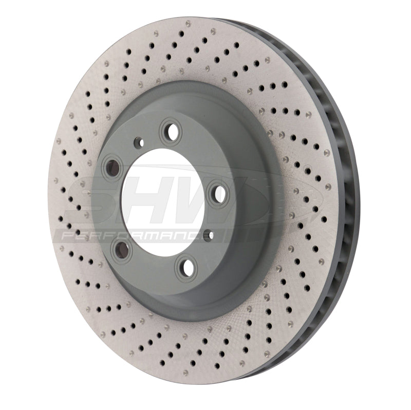 SHW Drilled-Dimpled MB Rotors - SHW 15-16 Porsche 911 Carrera4 GTS 3.8L w/o Ceramic Brake Left Frt Drill-Dimp MB Rotor (99135140301)