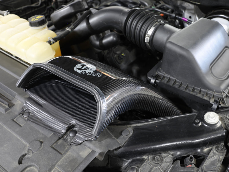 AFE Quantum Intakes - aFe Quantum Cold Air Intake System Scoop 18-20 Ford F150 EcoBoost V6-3.5L/2.7L - Carbon Fiber