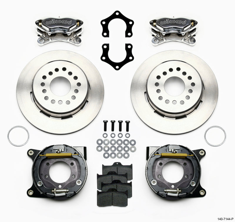 WIL Dynalite Brake Kit - Wilwood Forged Dynalite P/S Park Brake Kit Polished Mopar/Dana 2.36in Off w/Snap Ring Bearing