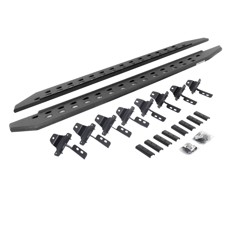 GOR RB20 Slim Running Boards - Go Rhino 20-22 Jeep Gladiator JT 4DR RB20 Slim Running Boards Kit (Incl. Brackets) - Bedliner Coat