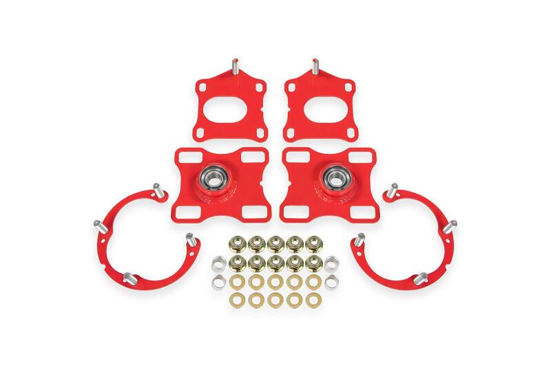 BMR Caster & Camber Plates - BMR Suspension 11-14 Ford Mustang Caster/Camber Plates - Red