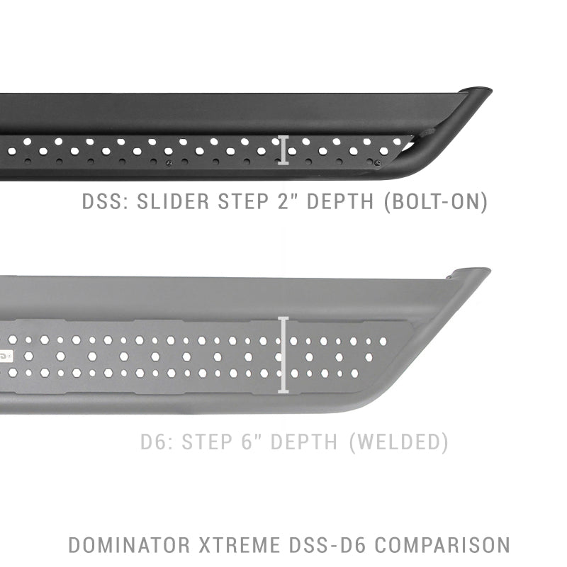 GOR Steps - OE Xtreme - 6in - Go Rhino 2021+ Ford Bronco Dominator Extreme Side Steps w/Brackets - Textured Black