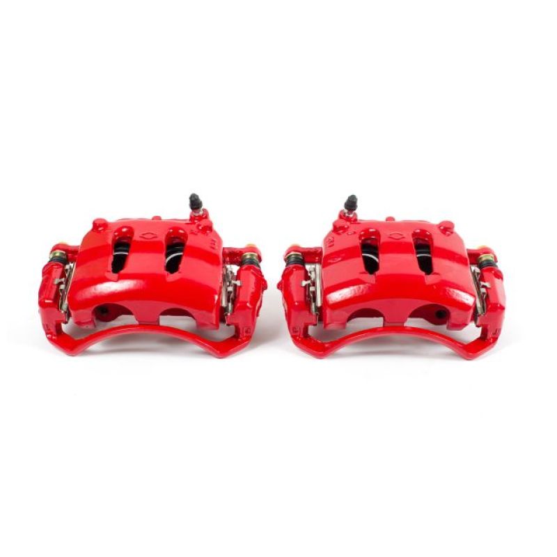 PSB Red Calipers - Power Stop 93-94 Nissan D21 Front Red Calipers w/Brackets - Pair
