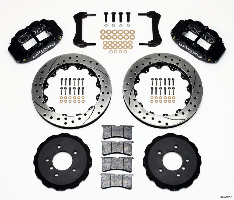 WIL Superlite Brake Kit - Wilwood Narrow Superlite 6R Front Hat Kit 13.06in Drilled E36 BMW M3