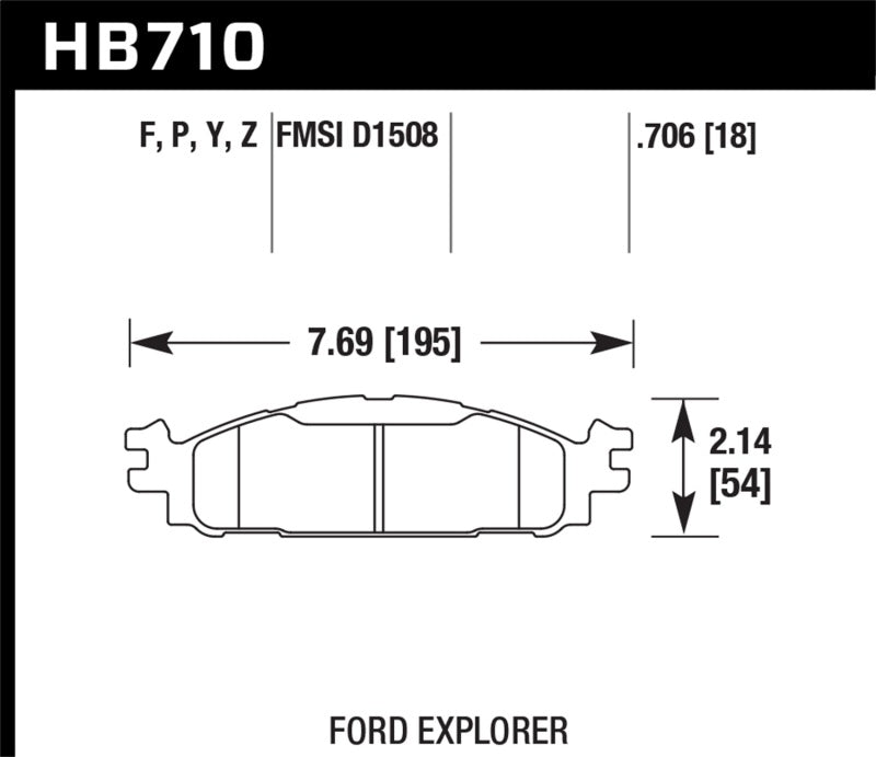 HAWK Ceramic Brake Pad Sets - Hawk Ford/Lincoln 11-13 Explorer/09-13 Flex/10-13 Taurus/MKS/MKT Performance Ceramic Brake Pad