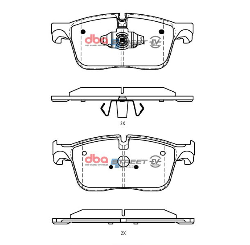 DBA Street Series Brake Pads - DBA 20-22 Jaguar F-Pace (w/350mm Front Rotor) Front SSEV Street Series Brake Pads