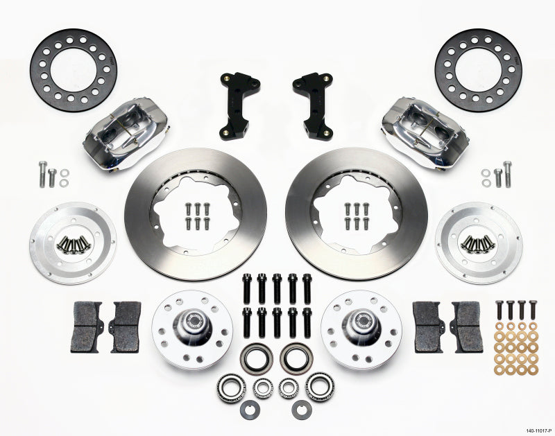 WIL Dynalite Brake Kit - Wilwood Forged Dynalite Front Kit 11.00in Polished 74-80 Pinto/Mustang II Disc Spindle only