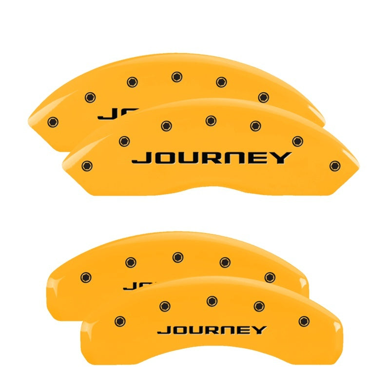 MGP Caliper Covers 4 Logo - MGP 4 Caliper Covers Engraved Front & Rear With out stripes/Journey Yellow finish black ch