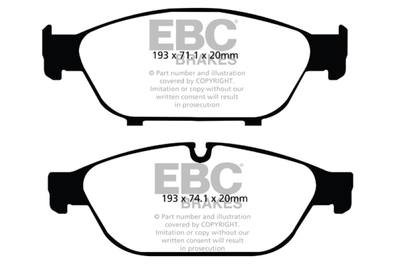 EBC Yellowstuff Brake Pad Sets - EBC 12+ Audi A6 Quattro 3.0 Supercharged Yellowstuff Front Brake Pads