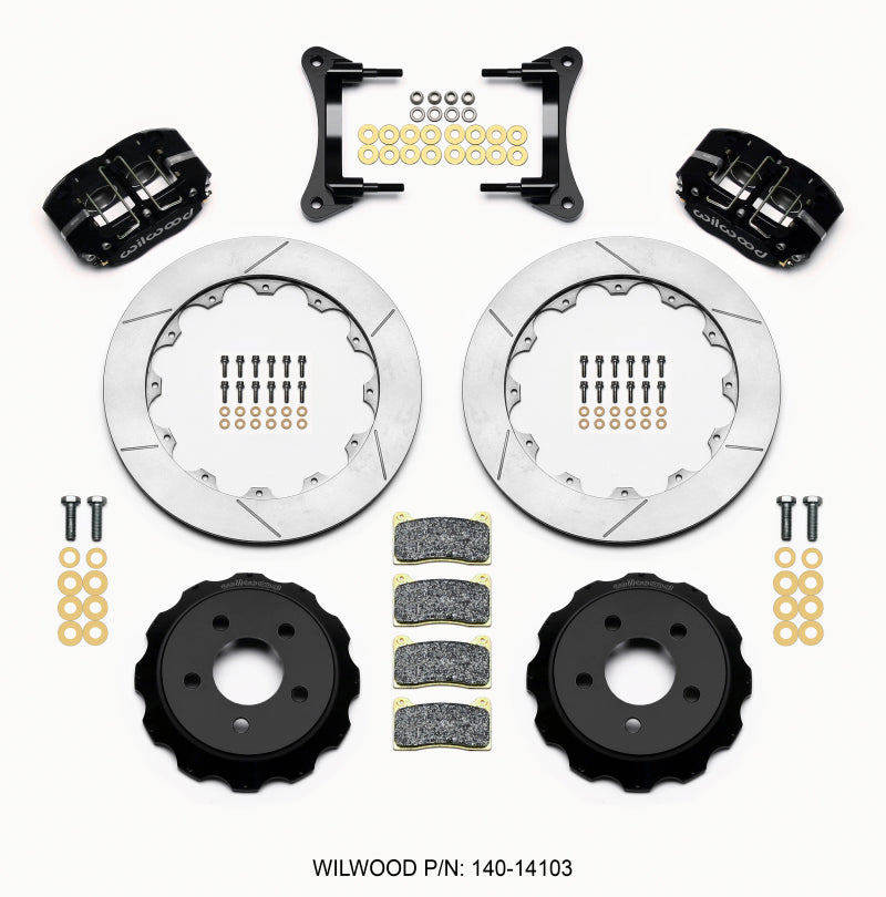 WIL Dynapro Brake Kit - Wilwood Dynapro Radial Front Drag Kit 12.88 Vented 15-23 Mustang