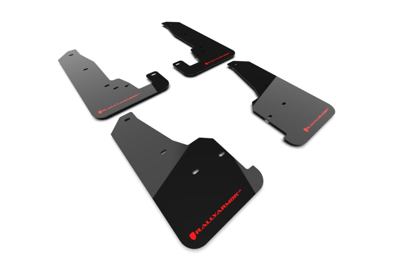 RAL UR Blk Flap/Rd Logo - Rally Armor 18-22 Jeep Grand Cherokee SRT Trackhawk Black UR Mud Flap - Red Logo