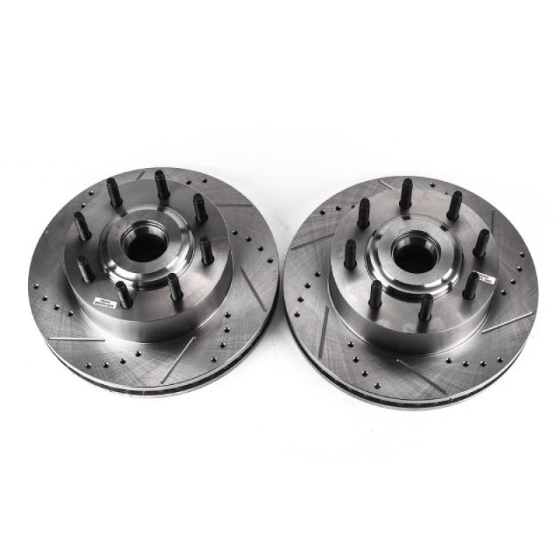 PSB Evolution Drill/Slot Rotor - Power Stop 05-07 Ford F-350 Super Duty Front Drilled & Slotted Rotor - Pair