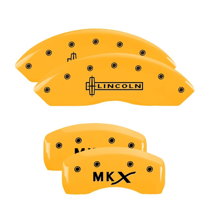 MGP Caliper Covers 4 Logo - MGP 4 Caliper Covers Engraved Front Lincoln Rear MKX Yellow Finish Black Char 2010 Lincoln MKX