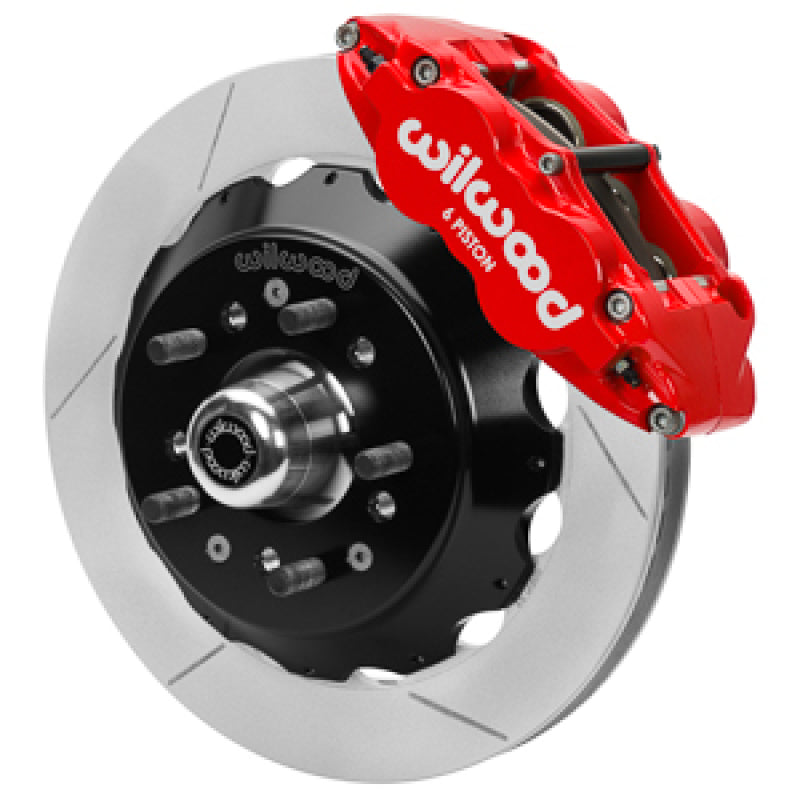 WIL Superlite Brake Kit - Wilwood Forged 6 Piston Red Superlite Caliper, GT 48 Vane Spec37 Slotted Rotor - 12.88x1.25