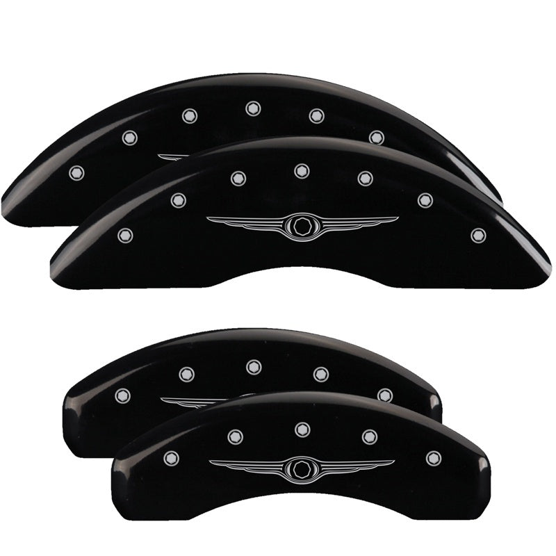 MGP Caliper Covers 4 Logo - MGP 4 Caliper Covers Engraved Front & Rear Style 1/Chrysler Wing Black finish silver ch