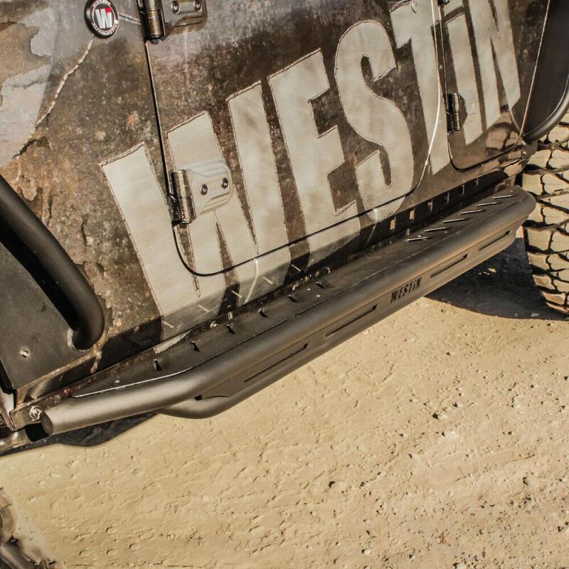 WES Snyper Rock Rail Steps - Westin/Snyper 2018+ Jeep Wrangler JL Unlimited 4DR Triple Tube Rock Rail Steps - Textured Black