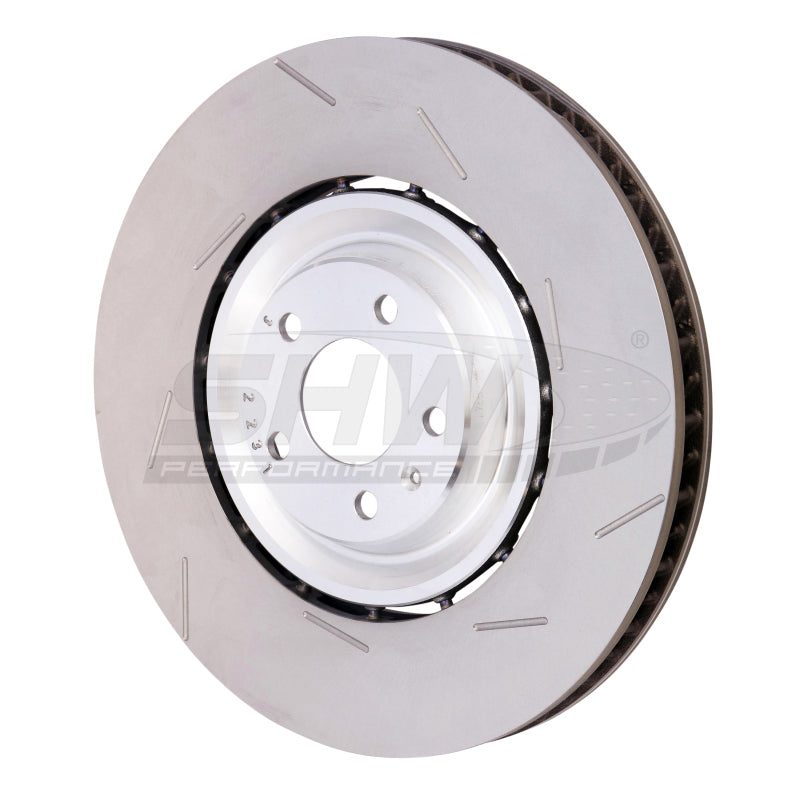 SHW Slotted Lightweight Rotors - SHW 15-18 Porsche Macan Turbo w/19in Wheels/Perf Package Right Frt Slott LW Brake Rotor (95B615302M)