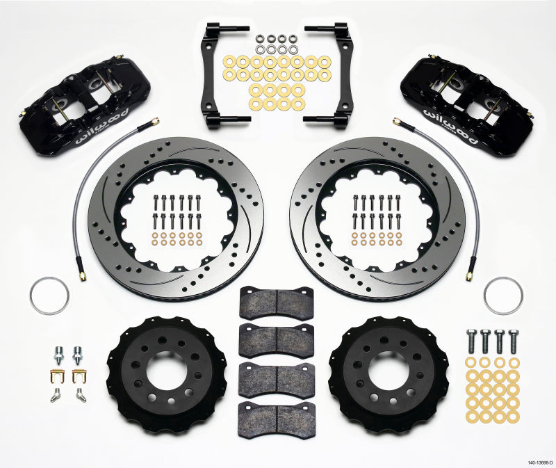 WIL Aero Brake Kit - Wilwood AERO4 Rear Kit 14.25in Drilled 2014-Up Corvette C7 w/Lines