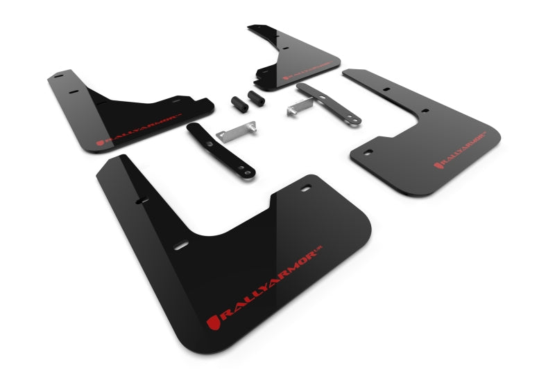 RAL UR Blk Flap/Rd Logo - Rally Armor 24-25 Hyundai Elantra Black Mud Flap Red Logo