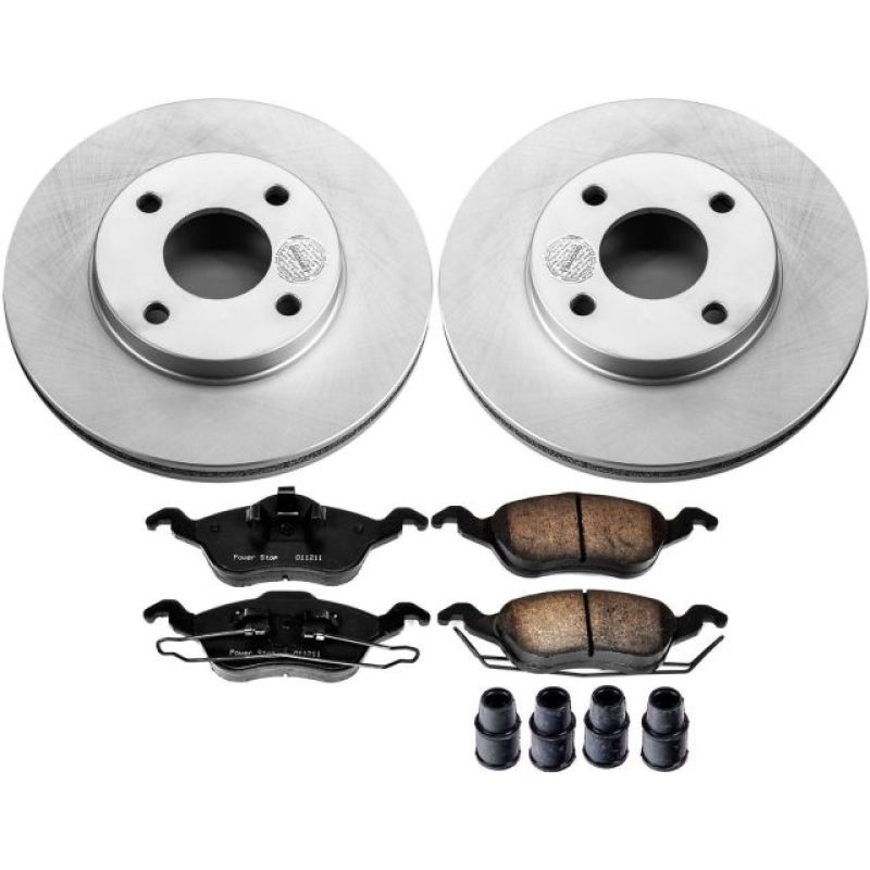 PSB Z17 Evolution Coated Kit - Power Stop 00-04 Ford Focus Front Z17 Evolution Geomet Coated Brake Kit