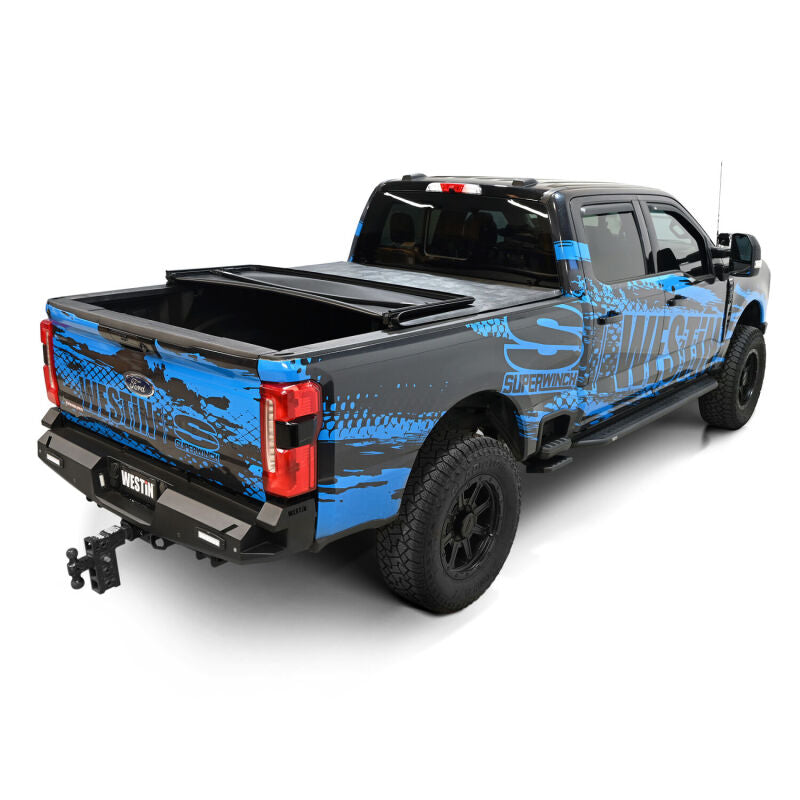 WES Soft Tri-Fold Tonneau Covers - Westin 17-24 Ford F-250/350 Super Duty 6.75ft. Bed Soft Tri-Fold Tonneau Cover - Black