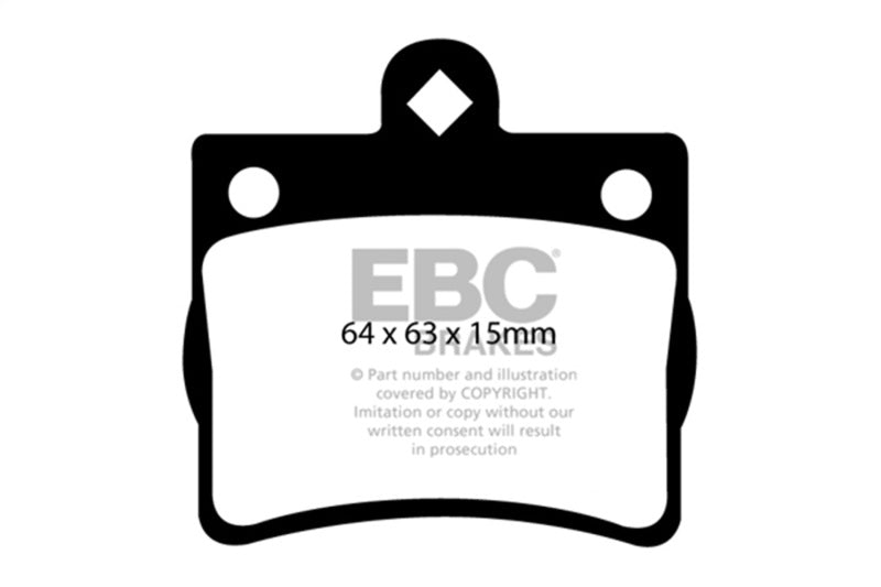 EBC Ultimax2 Brake Pad Sets - EBC 95-97 Mercedes-Benz C220 (W202) 2.2 (Single Pin Rear) Ultimax2 Rear Brake Pads