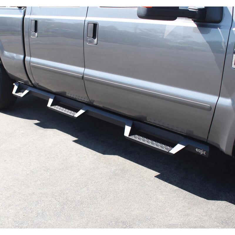 WES Nerf Bars - HDX Drop - Westin 99-16 Ford F-250/350/450/550 CC (6.75ft Bed) HDX Drop Whl to Whl Nerf Step Bars - Text Blk