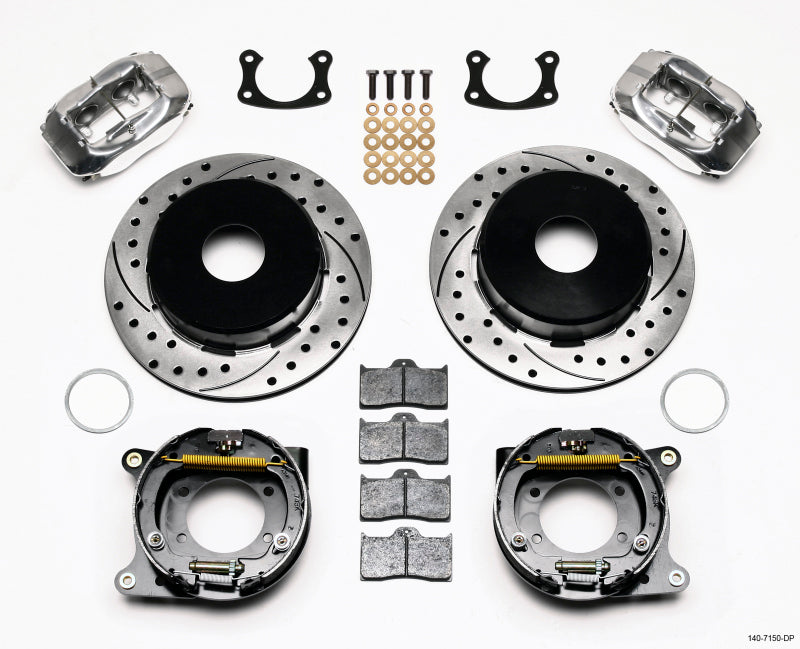 WIL Dynalite Brake Kit - Wilwood Forged Dynalite P/S P-B Kit Drilled Polished Big Ford New 2.50in Offset Currie Blank