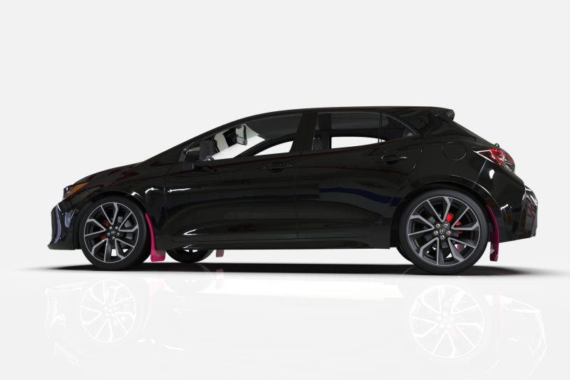 RAL BCA Pink Flap / Black Logo - Rally Armor 11-14 Subaru WRX/STI (Sedan Only) Pink Mud Flap BCE Logo