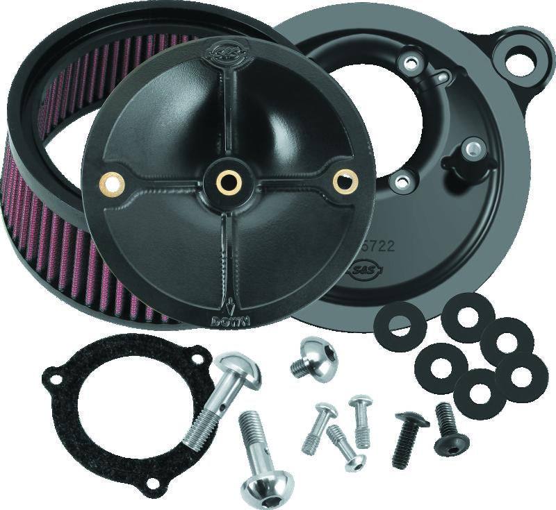 SSC Air Cleaner Kits - S&S Cycle 2008+ BT w/ S&S 66mm Throttle Body Stealth Air Cleaner Kit w/o Cover