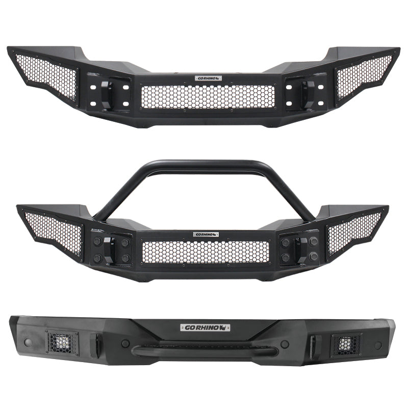 GOR Rockline Bumper - Go Rhino 07-20 Jeep Wrangler JL/JLU/JK/JKU/Gladiator JT Rockline Full Width Bumper w/ Overrider