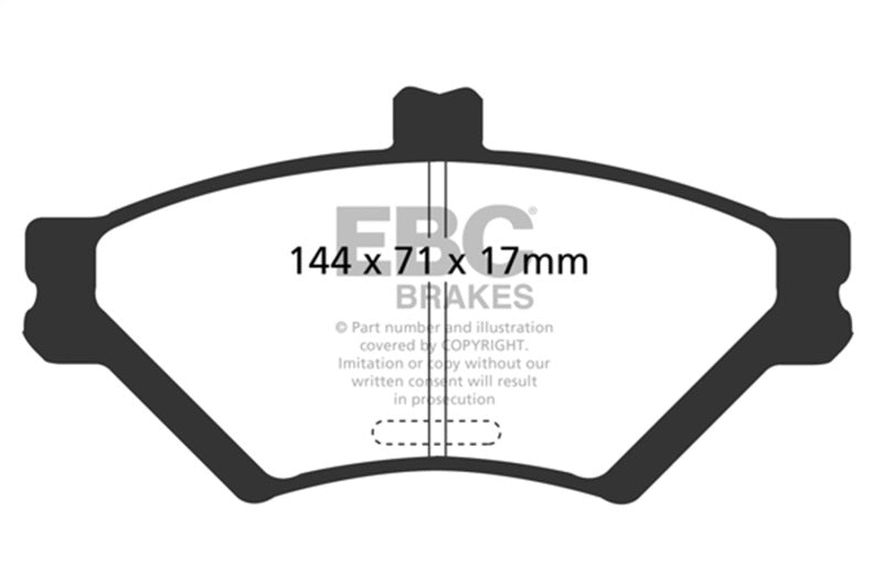 EBC Yellowstuff Brake Pad Sets - EBC 95-97 Ford Crown Victoria 4.6 (Phenolic Pistons) Yellowstuff Front Brake Pads