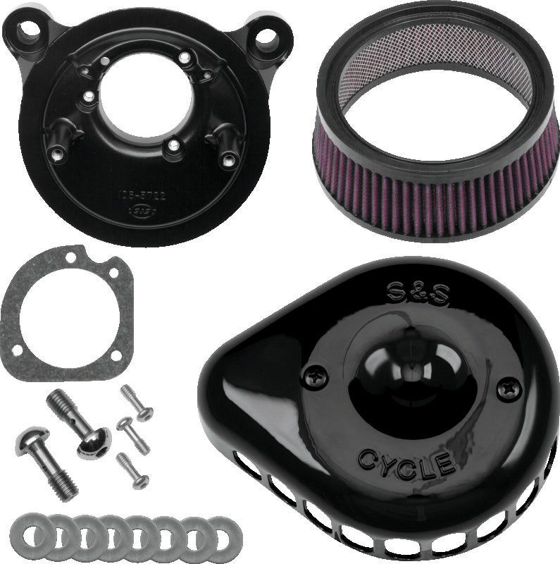 SSC Air Cleaner Kits - S&S Cycle 91-06 XL Sportster Models Stealth Air Cleaner Kit w/ Gloss Black Mini Teardrop Cover