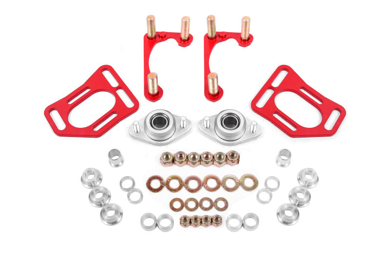 BMR Caster & Camber Plates - BMR 90-93 Fox Mustang Caster Camber Plates - Red
