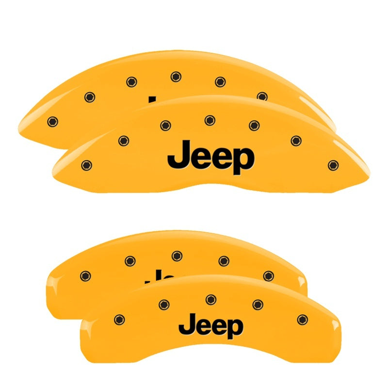MGP Caliper Covers 4 Logo - MGP 4 Caliper Covers Engraved Front & Rear Jeep Yellow Finish Black Char 2004 Jeep Grand Cherokee