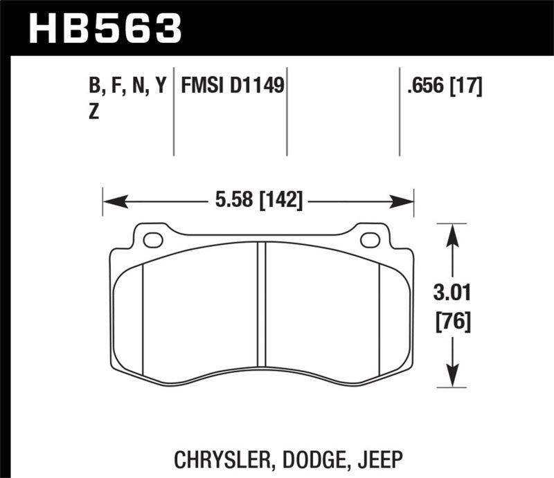 HAWK DTC-60 Brake Pad Sets - Hawk 12-20 Challenger/Charger 06-10 Grand Cherokee SRT8 DTC-60 Motorsports Front Brake Pads