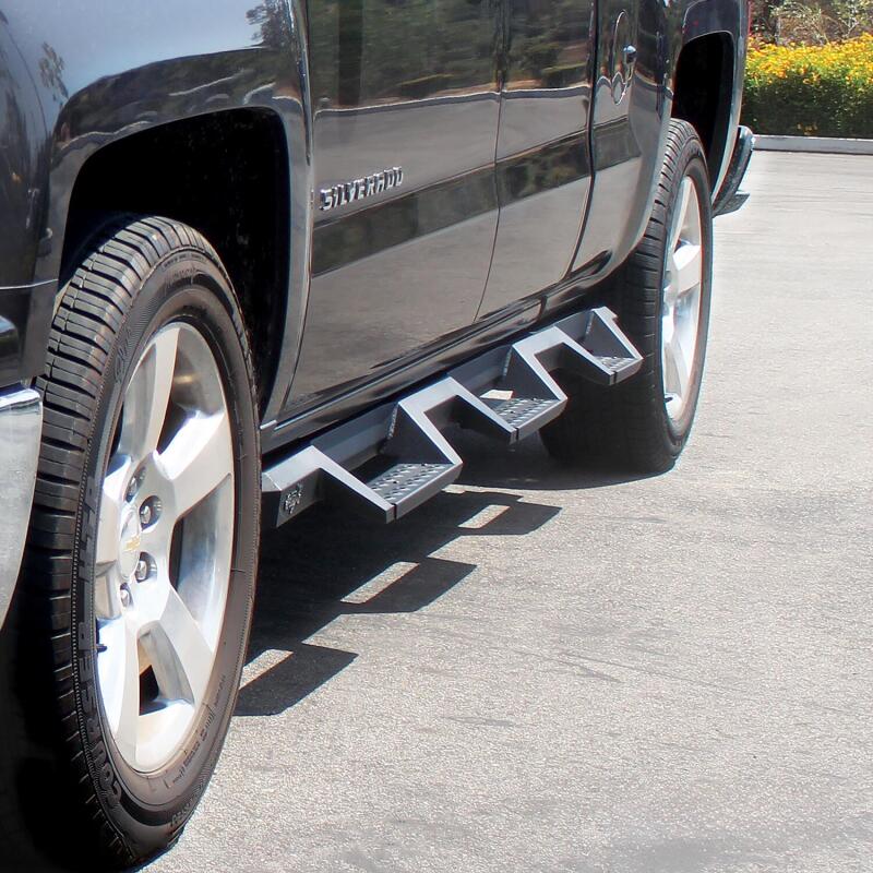WES Nerf Bars - HDX Drop - Westin 14-18 Chevrolet Silverado 1500 DC 6.5ft Bed HDX Drop W2W Nerf Step Bars - Tex. Blk