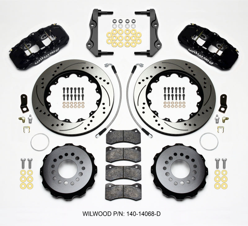 WIL Aero Brake Kit - Wilwood AERO4 Rear Kit 14.25in Drilled 2014-Up Challenger w/Lines