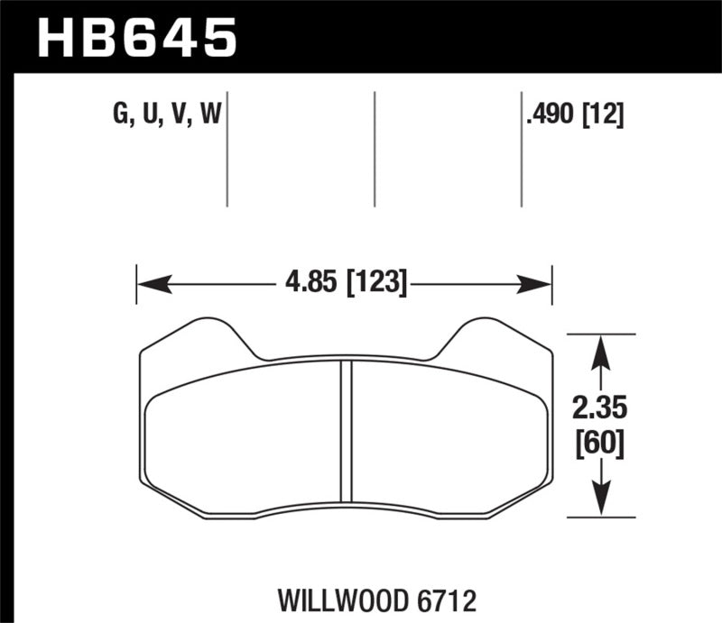 HAWK DTC-60 Brake Pad Sets - Hawk Wilwood Type 6712 DTC-60 Brake Pads
