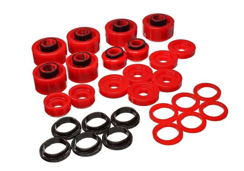 ES Body Mounts - Red - Energy Suspension 99-07 Ford F-250/F-350 SD 2/4WD Crew Cab Body Mount Set - Red