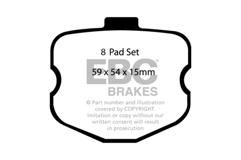 EBC Yellowstuff Brake Pad Sets - EBC 06-08 Chevrolet Corvette (C6) 7.0 (Z06) Yellowstuff Rear Brake Pads