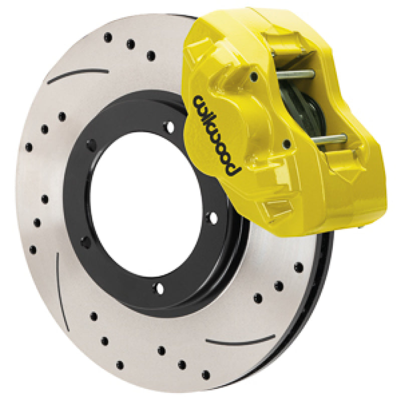 D45 Brake Kits - Wilwood 75-83 Porsche 911 D45 11.10in. Front Brake Kit w/ Flex Lines - Drilled Rotors (Yellow)