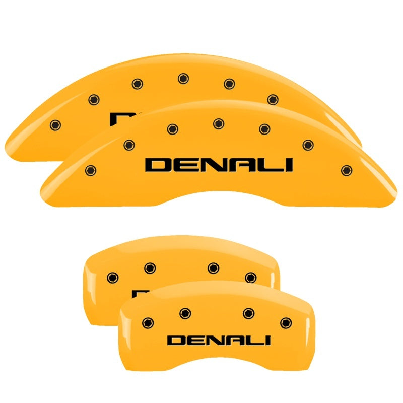 MGP Caliper Covers 4 Logo - MGP 4 Caliper Covers Engraved Front & Rear Denali Yellow finish black ch