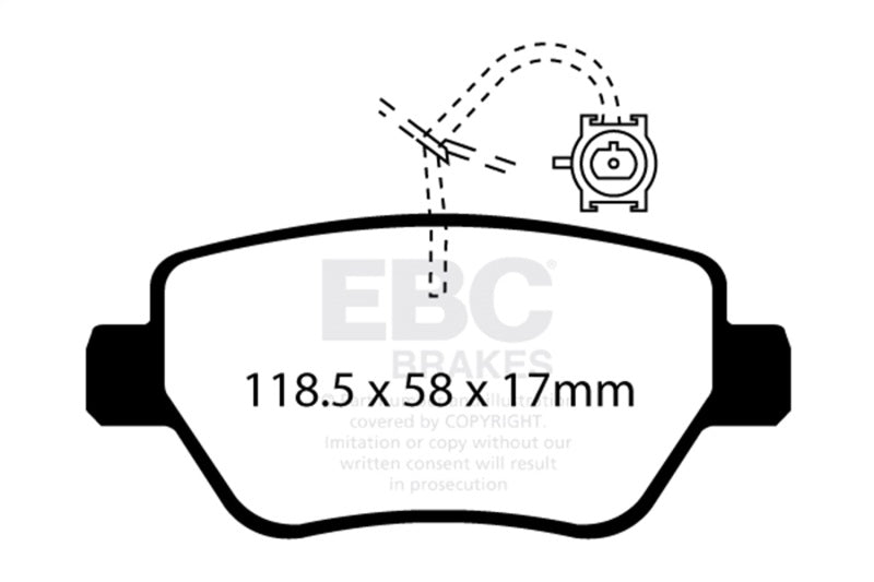 EBC Yellowstuff Brake Pad Sets - EBC 14-17 Maserati Ghibli (330 PS Package ONLY) Yellowstuff Rear Brake Pads