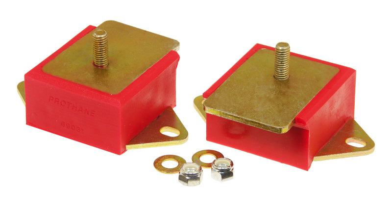 PRO Engine Mounts - Red - Prothane 72-86 Jeep CJ 6cyl Motor Mounts - Red